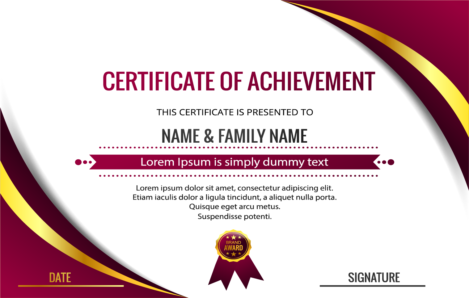 Certificate Of Achievement Template Png Image Purepng Free Gambaran