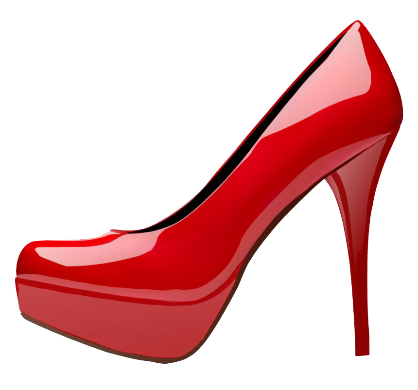 red transparent heels
