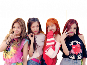 K-pop group, stylish fashion, vibrant colors, girl group dynamics, Blackpink PNG