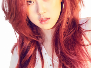 female portrait, vibrant hair, stylish fashion, expressive eyes, Blackpink PNG