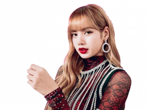 K-pop star, fashion icon, stylish pose, vibrant makeup, Blackpink PNG