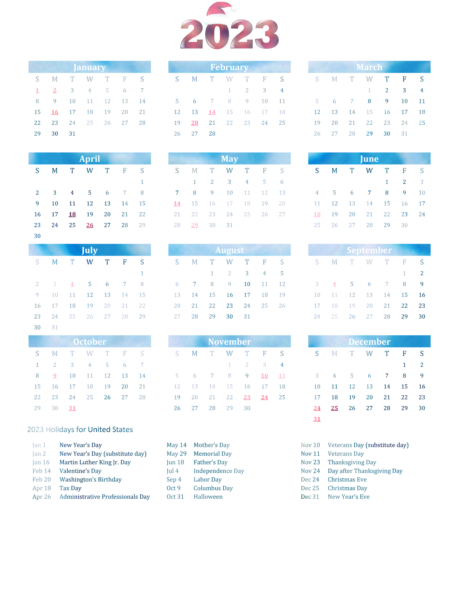Vector 2023 Calendar PNG File PNG All PNG All