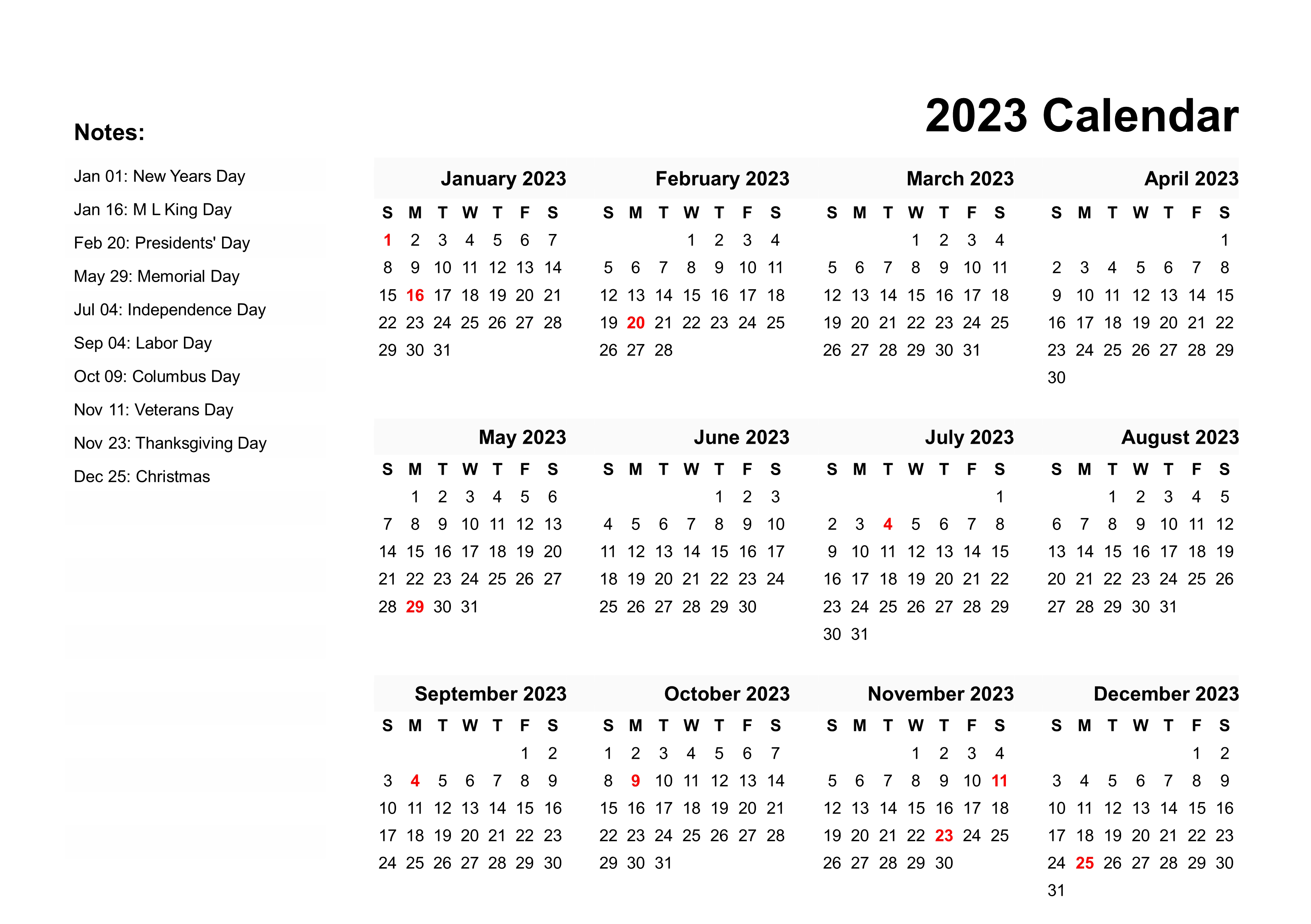 Year 2023 Calendar PNG - PNG All | PNG All