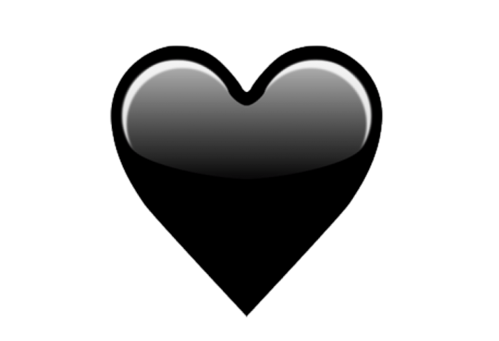 black heart with transparent background