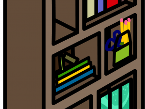 Bookshelf Modern PNG Pic