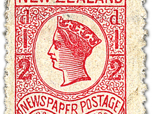 New Zealand postage stamp, newspaper postage, vintage stamp collection, historical philately, Postage Stamp PNG