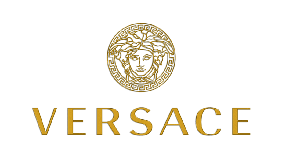 golden Versace Logo on wall of shop in Bangkok. It is an Italian fashion  brand company founded by Gianni Versace in 1978 Stock Photo | Adobe Stock