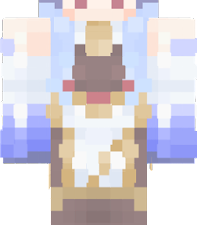 pixel art, character design, game avatar, Minecraft skin, Ganyu PNG