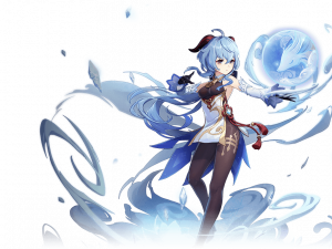 anime character, elemental magic, fantasy art, ice abilities, Ganyu PNG