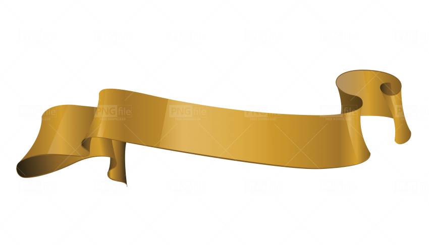 Gold ribbon clipart. Free download transparent .PNG