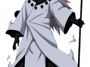 anime character, villain design, supernatural powers, dark clothing, Madara PNG