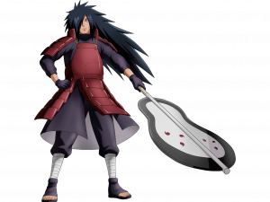 anime character, ninja warrior, weapon, fantasy art, Madara PNG