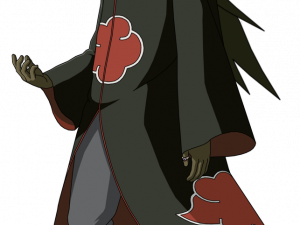 anime character, Akatsuki cloak, ninja attire, dark fantasy, Madara PNG