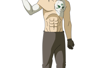 anime character, masked figure, muscular build, fantasy art, Madara PNG