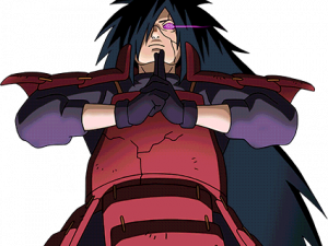 anime character, villain, dramatic pose, fantasy warrior, Madara PNG