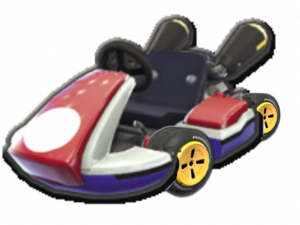 go-kart, racing vehicle, video game kart, colorful kart