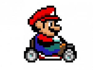 Mario, pixel art, racing game, retro gaming, Mario Kart PNG