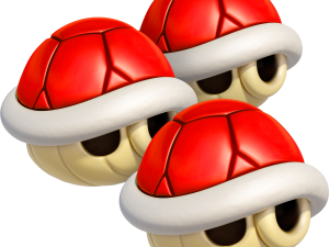 red shells, Mario Kart, gaming accessories, character items, Mario Kart PNG