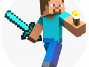 Minecraft character, pixel art, gaming avatar, block world explorer, Minecraft Steve PNG