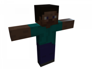 Minecraft character, blocky avatar, pixelated figure, gaming model, Minecraft Steve PNG