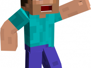 Minecraft character, pixel art, video game avatar, blocky figure, Minecraft Steve PNG