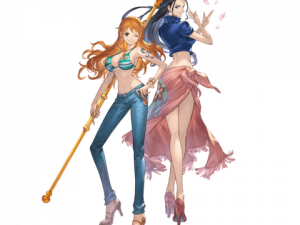 anime characters, fantasy art, illustrated women png, vibrant design, Nami (One Piece) PNG