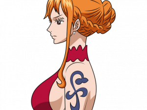 anime character png, orange hair, side profile, nautical theme, Nami (One Piece) PNG