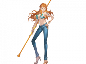 anime character png, orange hair, stylish outfit, fantasy adventure, Nami (One Piece) PNG