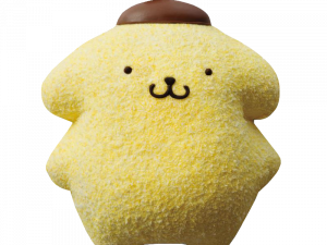 Cute Yellow Plush Toy With Brown Acorn Hat, Adorable Stuffed Animal, Soft Toy Character, Kawaii Plush Design, Pompompurin PNG