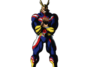 superhero character, anime hero, powerful figure, comic style illustration, All Might PNG