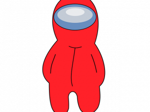 red character, space suit, gaming avatar, Among Us, Among Us Character PNG