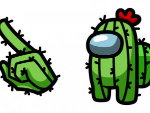 Among Us, cactus character, gaming art, animated illustration, Among Us Character PNG