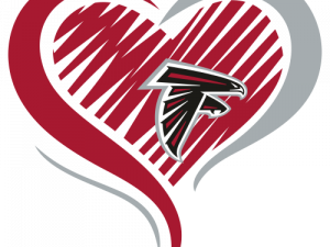 Atlanta Falcons logo, heart symbol, sports team pride, NFL fandom, Atlanta Falcons Logo PNG