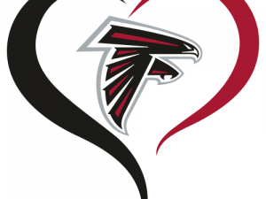 Atlanta Falcons logo, sports team emblem, heart design, NFL branding, Atlanta Falcons Logo PNG