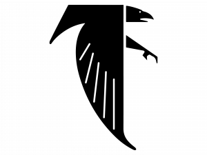 falcon logo, bird emblem, sports team symbol, black silhouette, Atlanta Falcons Logo PNG