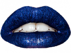 blue lipstick, shimmering lips, bold makeup, cosmetic artistry, Baddie Lips PNG