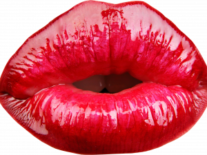 red lips, glossy lipstick, beauty close-up, makeup artistry, Baddie Lips PNG