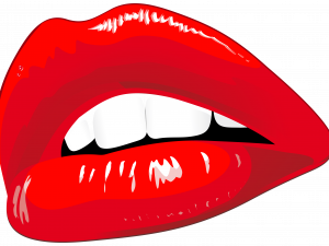 red lips, glossy mouth, beauty illustration, vibrant makeup, Baddie Lips PNG