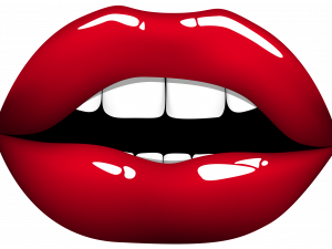 red lips, glossy mouth, bright smile, beauty icon, Baddie Lips PNG