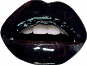 black lipstick, glossy lips, beauty makeup, bold colors, Baddie Lips PNG