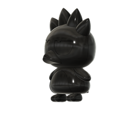 black vinyl figure, collectible toy, stylized character, designer figurine, Badtz Maru PNG