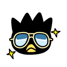 cool bird, sunglasses, cartoon character, playful design, Badtz Maru PNG