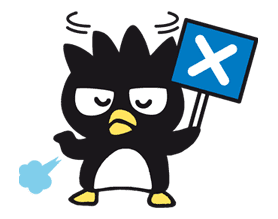 penguin character, protest sign, cartoon illustration, playful design, Badtz Maru PNG