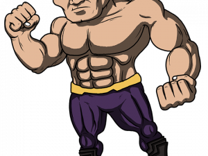 muscular character, cartoon strength, animated fighter, comic hero, Baki PNG