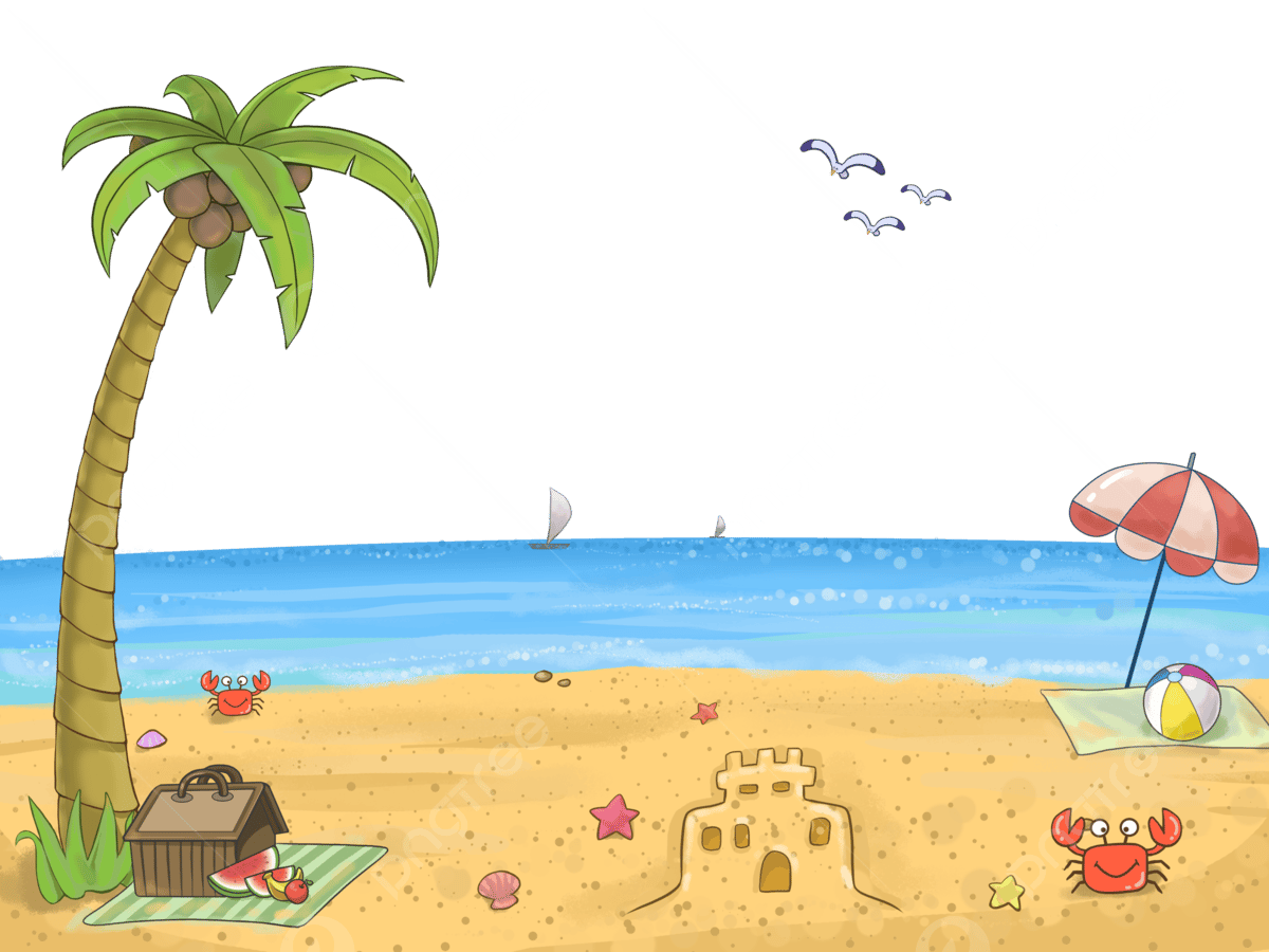 Beach Cartoon PNG Images - PNG All | PNG All
