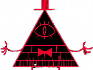 mystical triangle character, eye symbol, animated villain, Gravity Falls icon, Bill Cipher PNG