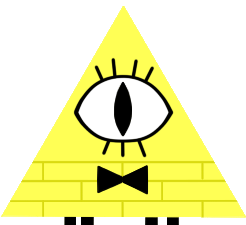 pyramid symbol, all-seeing eye, cartoon character, mystery theme, Bill Cipher PNG