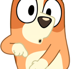 Bluey character, animated dog, children's show character, family-friendly cartoon, Bingo Bluey PNG