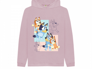 Bluey Character Hoodie, Kids Sweatshirt, Cartoon Apparel, Cute Animal Clothing, Graphic Hoodie, Fun Kids Fashion, Bingo Bluey PNG