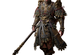 Warrior Character In Ornate Armor, Mythical Fighter, Heroic Figure, Fantasy Warrior, Black Myth: Wukong PNG